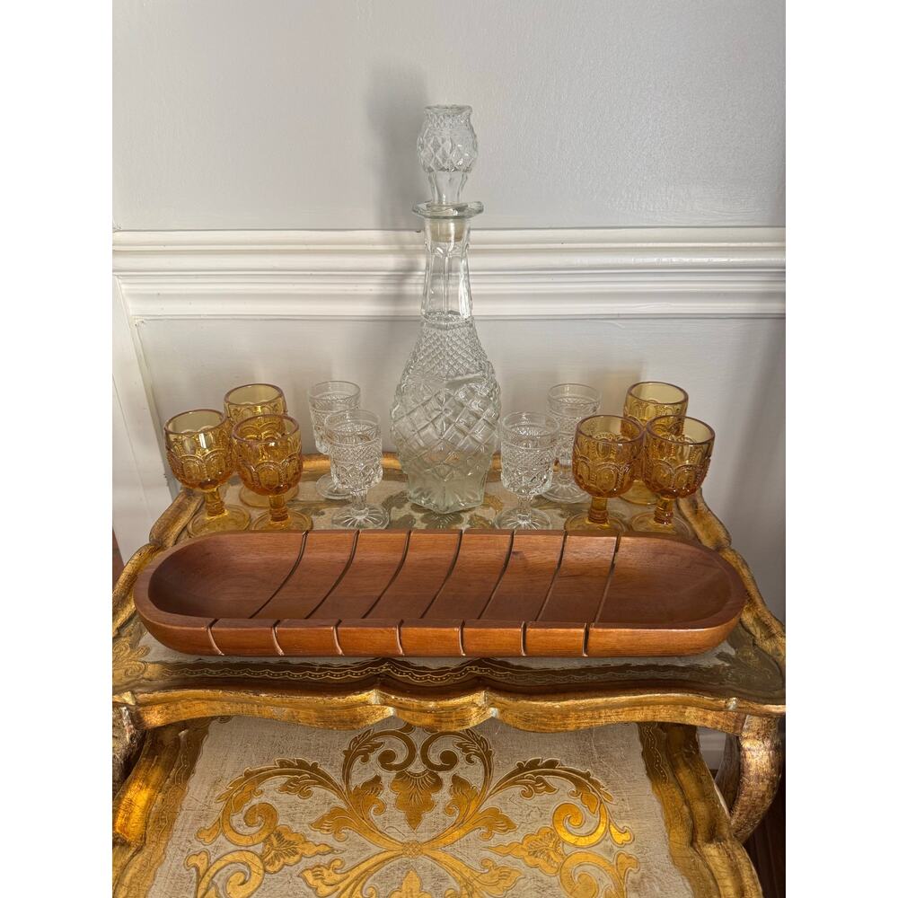 West Elm Wooden Bread Bowl Tray 18” Long Decorative Centerpiece Fruit Dough Bowl